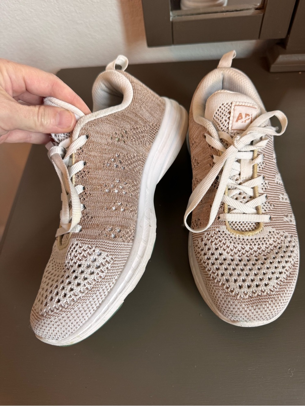 APL Techloom Pro W - Women's Lace-Up Sneakers in Rose Gold and White